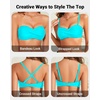 Bandeau Bikini Tops for Women – Strapless Swim Top Only Twist Front Bathing Suit Tops(Aqua)
