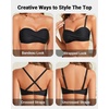 Bandeau Bikini Tops for Women – Strapless Swim Top Only Twist Front Bathing Suit Tops(Black)