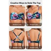 Bandeau Bikini Tops for Women – Strapless Swim Top Only Twist Front Bathing Suit Tops(Colorful Floral)