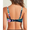 Bandeau Bikini Tops for Women – Strapless Swim Top Only Twist Front Bathing Suit Tops(Colorful Floral)