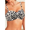 Bandeau Bikini Tops for Women – Strapless Swim Top Only Twist Front Bathing Suit Tops(Leopard)
