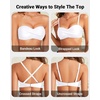 Bandeau Bikini Tops for Women – Strapless Swim Top Only Twist Front Bathing Suit Tops(White)