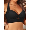 Bikini Tops for Women – Large Bust Swimsuit Top Only Knot Twist Full Coverage Bathing Suit 2025(Black)