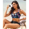 Bikini Tops for Women – Large Bust Swimsuit Top Only Knot Twist Full Coverage Bathing Suit 2025(Colorful Floral)