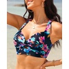 Bikini Tops for Women – Large Bust Swimsuit Top Only Knot Twist Full Coverage Bathing Suit 2025(Colorful Floral)