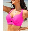 Bikini Tops for Women – Large Bust Swimsuit Top Only Knot Twist Full Coverage Bathing Suit 2025(Hot Pink)