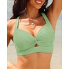 Bikini Tops for Women – Large Bust Swimsuit Top Only Knot Twist Full Coverage Bathing Suit 2025(Light Green)