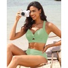 Bikini Tops for Women – Large Bust Swimsuit Top Only Knot Twist Full Coverage Bathing Suit 2025(Light Green)