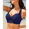 Bikini Tops for Women – Large Bust Swimsuit Top Only Knot Twist Full Coverage Bathing Suit 2025(Navy Blue)