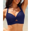 Bikini Tops for Women – Large Bust Swimsuit Top Only Knot Twist Full Coverage Bathing Suit 2025(Navy Blue)
