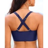 Bikini Tops for Women – Large Bust Swimsuit Top Only Knot Twist Full Coverage Bathing Suit 2025(Navy Blue)