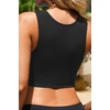 Crop Top Swim Bathing Suit – Women Bikini Swimsuit Top High Neck Bra Tie Knot Top Only 2025(Black)