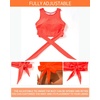 Crop Top Swim Bathing Suit – Women Bikini Swimsuit Top High Neck Bra Tie Knot Top Only 2025(Neon Orange)