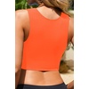 Crop Top Swim Bathing Suit – Women Bikini Swimsuit Top High Neck Bra Tie Knot Top Only 2025(Neon Orange)