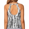 Tempt Me High Neck Tankini Top Backless Bathing Suit for Women Key Hole Swimsuit Swim Top Only(Black Tie Dye)
