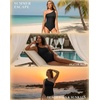 Tempt Me Two Piece Tankini Set Swimsuits for Women Tummy Control Bathing Suit One Shoulder Swimwear with Bikini Bottoms(Black)