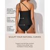 Tempt Me Two Piece Tankini Set Swimsuits for Women Tummy Control Bathing Suit One Shoulder Swimwear with Bikini Bottoms(Black-o Ring)