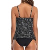 Tempt Me Two Piece Tankini Set Tummy Control Swimsuit for Women High Neck Top with Bottom Bathing Suits Ruched Swimwear(Black White Dot)