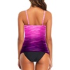 Tempt Me Two Piece Tankini Set Tummy Control Swimsuit for Women High Neck Top with Bottom Bathing Suits Ruched Swimwear(Pink Gradient)