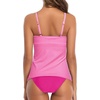 Tempt Me Two Piece Tankini Set Tummy Control Swimsuit for Women High Neck Top with Bottom Bathing Suits Ruched Swimwear(Pink Striped)
