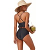 Tempt Me Women High Waisted Ruffle Bikini Set Two Piece Swimsuits Flounce Tummy Control Bathing Suit(0 Black)