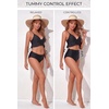 Tempt Me Women High Waisted Ruffle Bikini Set Two Piece Swimsuits Flounce Tummy Control Bathing Suit(0 Black)