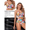Tempt Me Women High Waisted Ruffle Bikini Set Two Piece Swimsuits Flounce Tummy Control Bathing Suit(Colorful Floral)