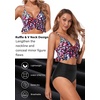 Tempt Me Women High Waisted Ruffle Bikini Set Two Piece Swimsuits Flounce Tummy Control Bathing Suit(Colorful Leopard)
