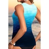 Tempt Me Women Tankini Top Only – High Neck Bathing Suit Tummy Control Swim Top 2025(Aqua Gradient)