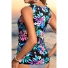 Tempt Me Women Tankini Top Only – High Neck Bathing Suit Tummy Control Swim Top 2025(Colorful Floral)