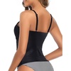 Tempt Me Women Tankini Top Only High Neck Bathing Suit Top Tummy Control Ruched Swimsuit Without Bottom(Black)