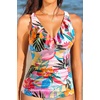 Tempt Me Women Tummy Control Tankini Top – V Neck Bathing Suit Flounce Ruffled Swim Top Only 2025(Colorful Floral)