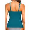Tempt Me Women Tummy Control Tankini Top – V Neck Bathing Suit Flounce Ruffled Swim Top Only 2025(Teal)