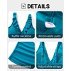 Tempt Me Women Tummy Control Tankini Top – V Neck Bathing Suit Flounce Ruffled Swim Top Only 2025(Teal)