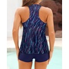 Tempt Me Women Two Piece Tankini Swimsuit Racerback Bathing Suits Tops with Shorts High Waisted(Multicolor)