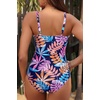Tempt Me Womens One Piece Swimsuit – Tummy Control Bathing Suit V Neck Metal Twist Front 2025 Swimwear(Colorful Leaves)