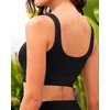 Women Sports Bra Bikini Top Athletic Bathing Suit Swimsuit Top for Teen Girls(Black)