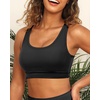 Women Sports Bra Bikini Top Athletic Bathing Suit Swimsuit Top for Teen Girls(Black)