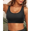Women Sports Bra Bikini Top Athletic Bathing Suit Swimsuit Top for Teen Girls(Black)