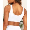 Women Sports Bra Bikini Top Athletic Bathing Suit Swimsuit Top for Teen Girls(White)