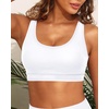 Women Sports Bra Bikini Top Athletic Bathing Suit Swimsuit Top for Teen Girls(White)