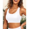 Women Sports Bra Bikini Top Athletic Bathing Suit Swimsuit Top for Teen Girls(White)