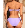 Women’s Strapless Bandeau Bikini Set – Twist Front Two Piece Swimsuit Top with Side Tie Bathing Suit Bottom(Lavender)