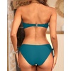 Women’s Strapless Bandeau Bikini Set – Twist Front Two Piece Swimsuit Top with Side Tie Bathing Suit Bottom(Teal)