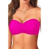 Bandeau Bikini Tops for Women – Strapless Swim Top Only Twist Front Bathing Suit Tops(Pink)