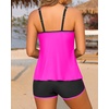 Tankini Swimsuits with Shorts – Two Piece Tummy Control Flowy Bathing Suits Top with Two Pockets Boy Shorts 2025(Pink)