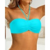 Tempt Me Women Bandeau Bikini Top Strapless Swim Tops Tube Halter Swimsuit Top Only(Aqua)