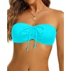 Tempt Me Women Bandeau Bikini Top Strapless Swim Tops Tube Halter Swimsuit Top Only(Aqua)