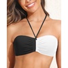 Tempt Me Women Bandeau Bikini Top Strapless Swim Tops Tube Halter Swimsuit Top Only(Black Tribal)