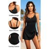 Tempt Me Women One Piece Swim Dress Tummy Control Swimsuits with Skirt Full Coverage Bathing Suit V-Wired Swim Skirt 2026(Black)